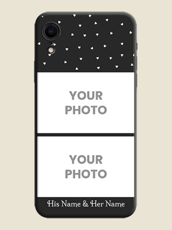 Custom Miniature Love Symbols with Name on Space Black Custom Soft Matte Back Cover - iPhone XR - alternate view