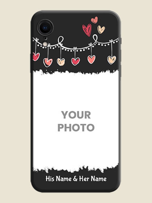 Custom Pink Love Hangings with Name on Space Black Custom Soft Matte Phone Cases - iPhone XR - alternate view