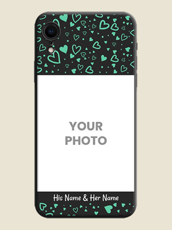 Custom Sea Green Indefinite Love Pattern - Photo on Space Black Soft Matte Mobile Cover - iPhone XR - alternate view