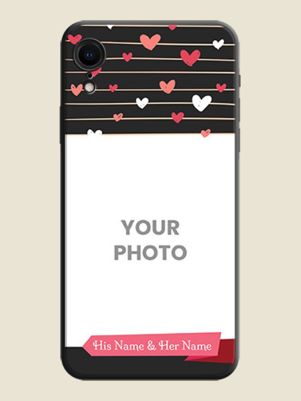 Custom Love Pattern with Name on Pink Ribbon  - Photo on Space Black Soft Matte Back Cover - iPhone XR - alternate view