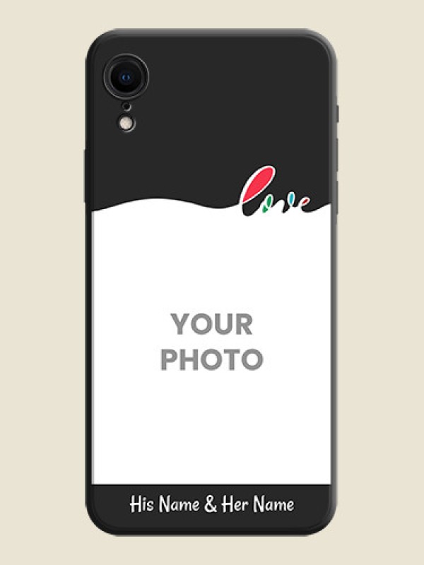 Custom Fall in Love Pattern with Picture - Photo on Space Black Soft Matte Mobile Case - iPhone XR - alternate view