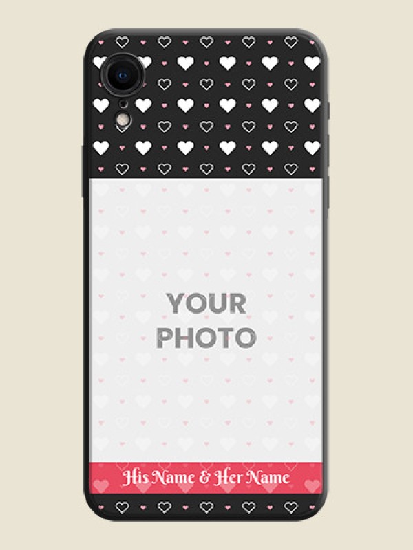 Custom White Color Love Symbols with Text Design - Photo on Space Black Soft Matte Phone Cover - iPhone XR - alternate view