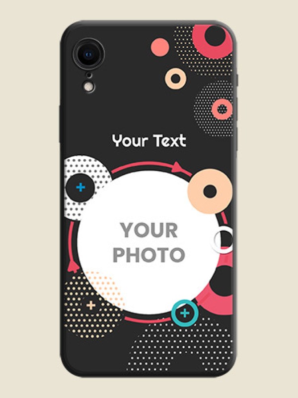 Custom Multicoloured Round Image on Personalised Space Black Soft Matte Cases - iPhone XR - alternate view