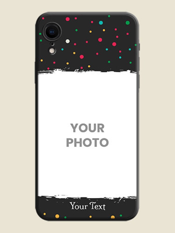 Custom Multicolor Dotted Pattern with Text on Space Black Custom Soft Matte Phone Back Cover - iPhone XR - alternate view