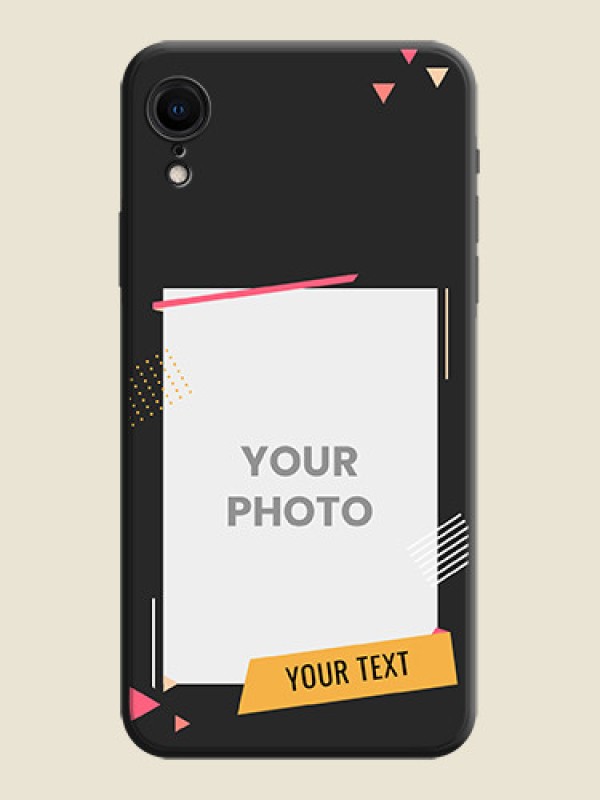 Custom Photo Frame with Triangle Small Dots - Photo on Space Black Soft Matte Back Cover - iPhone XR - alternate view