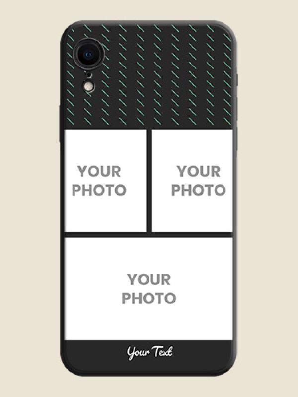 Custom Cross Dotted Pattern with 2 Image Holder  on Personalised Space Black Soft Matte Cases - iPhone XR - alternate view