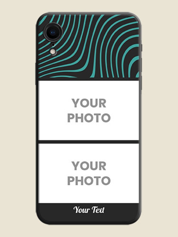 Custom Wave Pattern with 2 Image Holder on Space Black Personalized Soft Matte Phone Covers - iPhone XR - alternate view