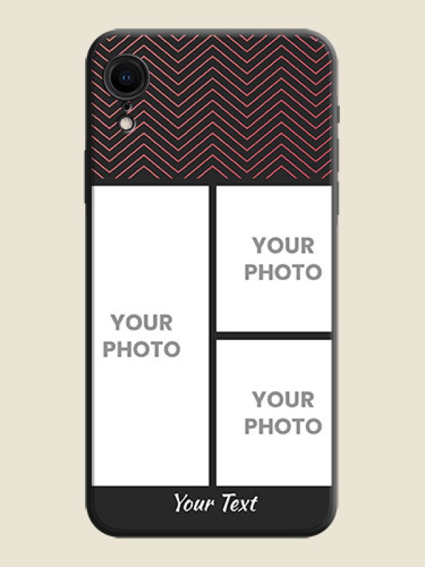 Custom Wave Pattern with 3 Image Holder on Space Black Custom Soft Matte Back Cover - iPhone XR - alternate view