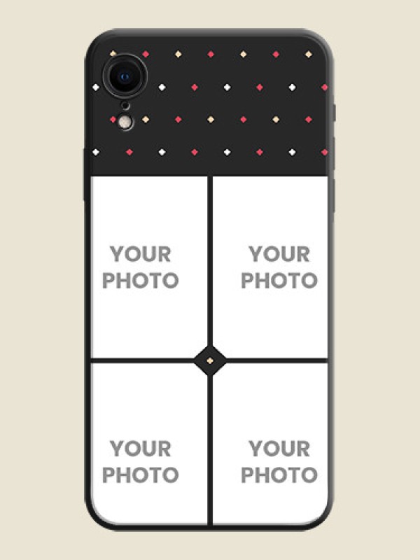 Custom Multicolor Dotted Pattern with 4 Image Holder on Space Black Custom Soft Matte Phone Cases - iPhone XR - alternate view