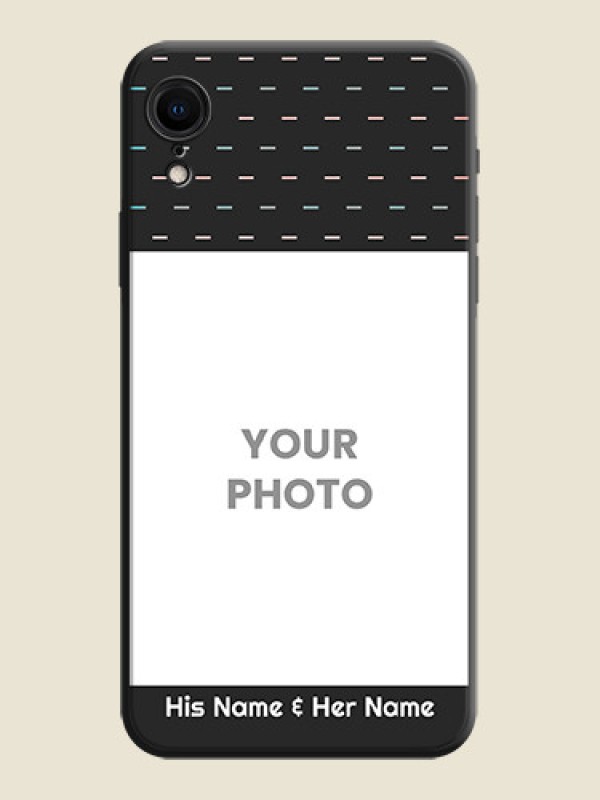 Custom Line Pattern Design with Text on Space Black Custom Soft Matte Phone Back Cover - iPhone XR - alternate view