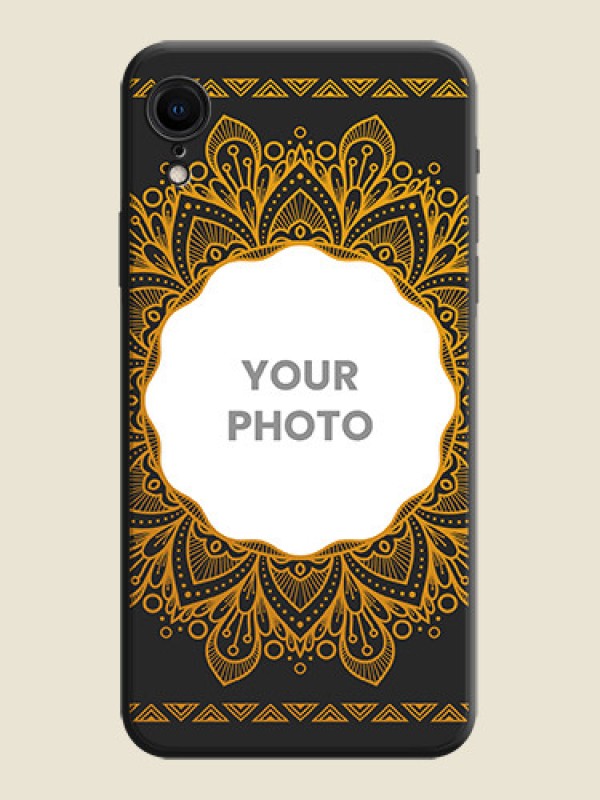 Custom Round Image with Floral Design - Photo on Space Black Soft Matte Mobile Cover - iPhone XR - alternate view