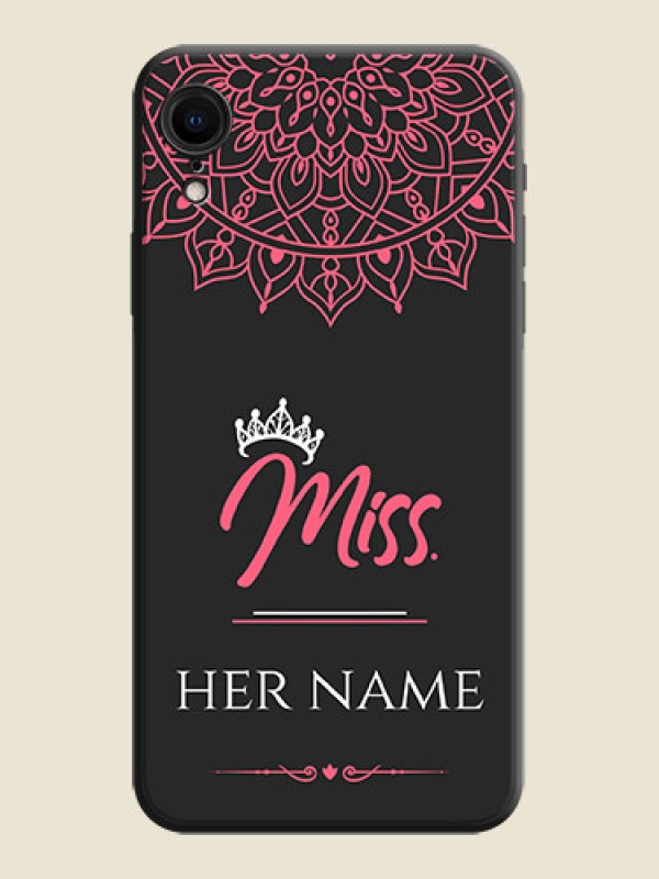 Custom Mrs Name with Floral Design on Space Black Personalized Soft Matte Phone Covers - iPhone XR - alternate view