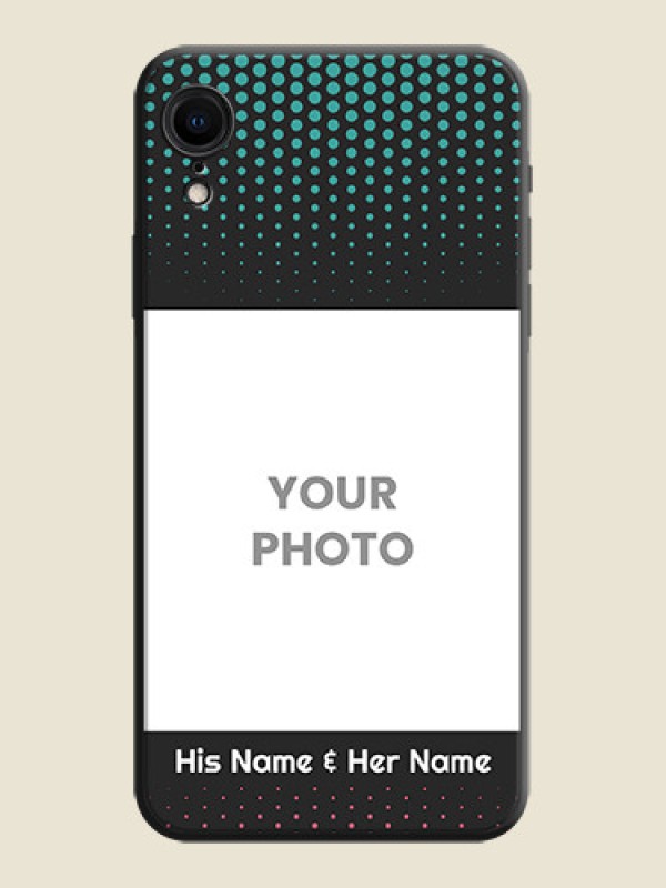 Custom Faded Dots with Grunge Photo Frame and Text on Space Black Custom Soft Matte Phone Cases - iPhone XR - alternate view