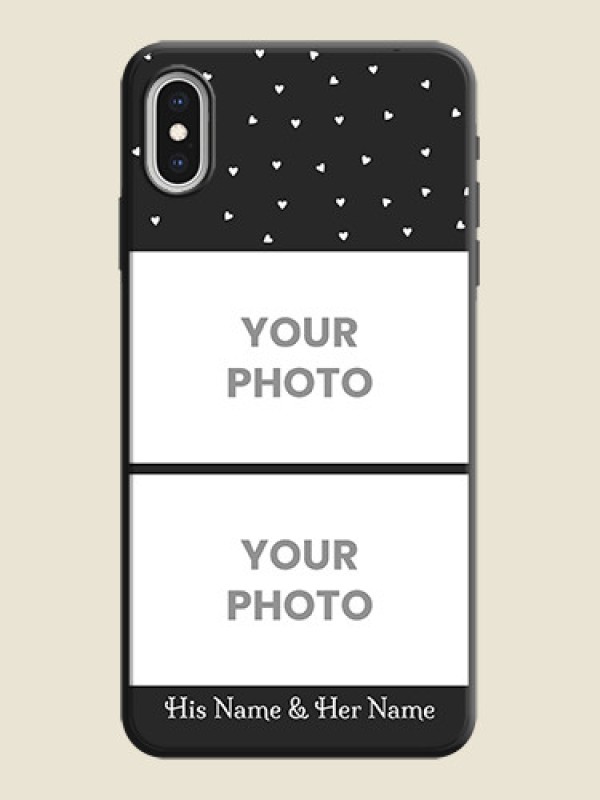 Custom Miniature Love Symbols with Name on Space Black Custom Soft Matte Back Cover - iPhone XS Max - alternate view