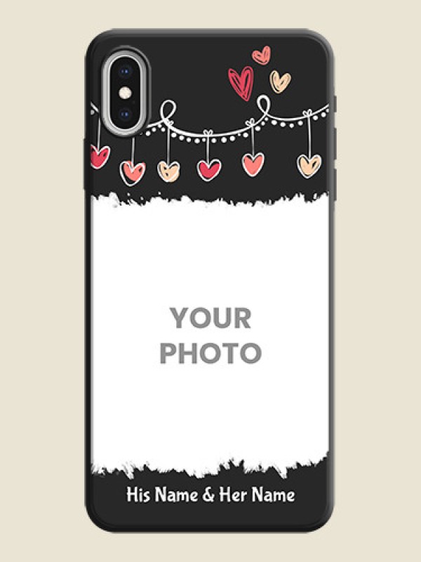 Custom Pink Love Hangings with Name on Space Black Custom Soft Matte Phone Cases - iPhone XS Max - alternate view