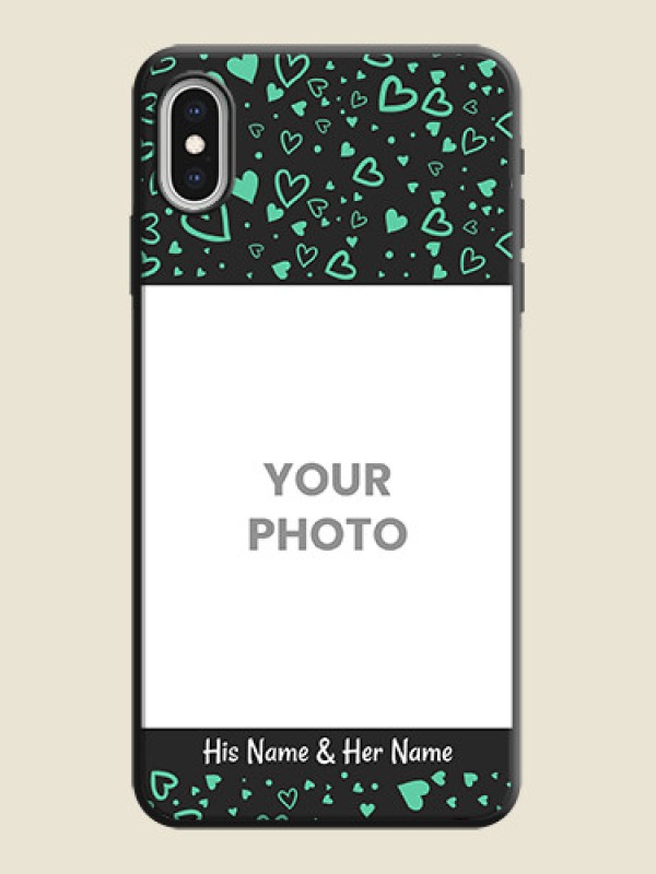 Custom Sea Green Indefinite Love Pattern - Photo on Space Black Soft Matte Mobile Cover - iPhone XS Max - alternate view