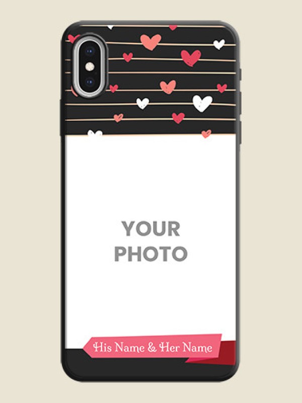 Custom Love Pattern with Name on Pink Ribbon  - Photo on Space Black Soft Matte Back Cover - iPhone XS Max - alternate view