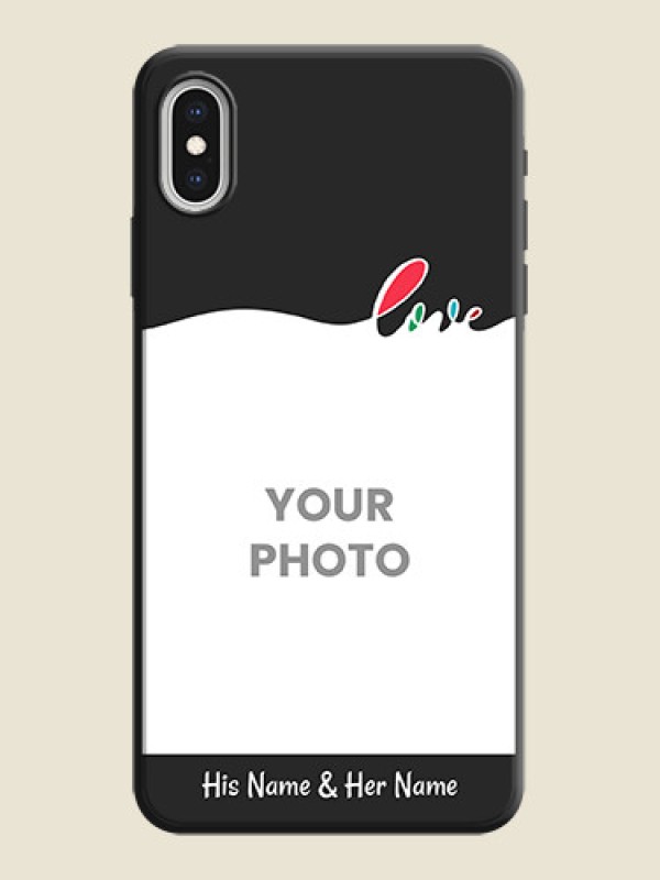 Custom Fall in Love Pattern with Picture - Photo on Space Black Soft Matte Mobile Case - iPhone XS Max - alternate view