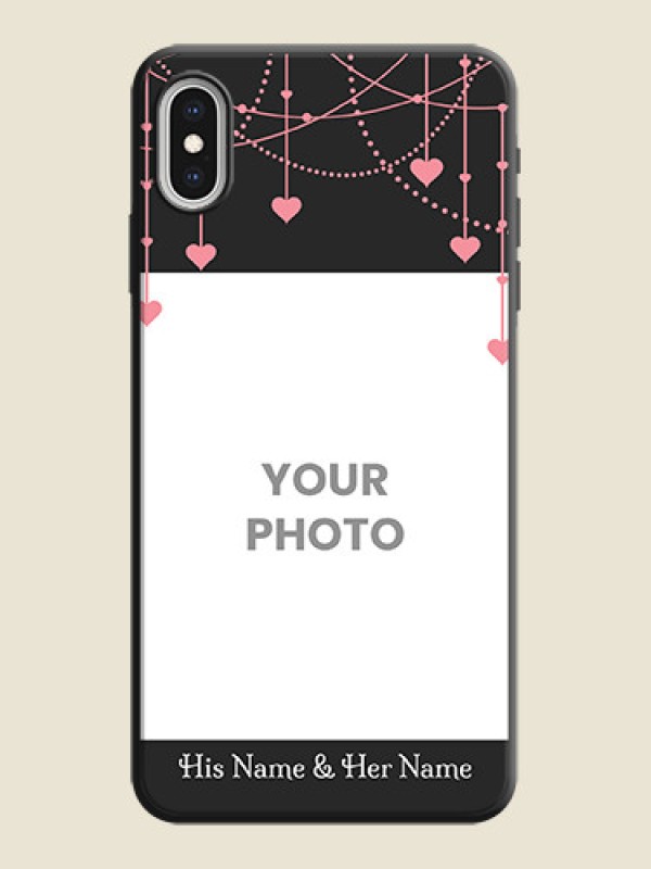Custom Pink Love Hangings with Text on Space Black Custom Soft Matte Back Cover - iPhone XS Max - alternate view