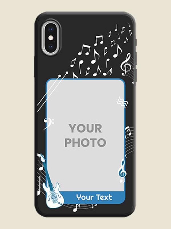 Custom Musical Theme Design with Text - Photo on Space Black Soft Matte Mobile Case - iPhone XS Max - alternate view