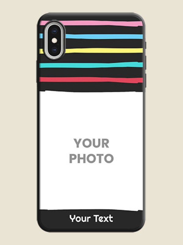 Custom Multicolor Lines with Image on Space Black Personalized Soft Matte Phone Covers - iPhone XS Max - alternate view