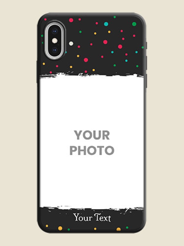 Custom Multicolor Dotted Pattern with Text on Space Black Custom Soft Matte Phone Back Cover - iPhone XS Max - alternate view