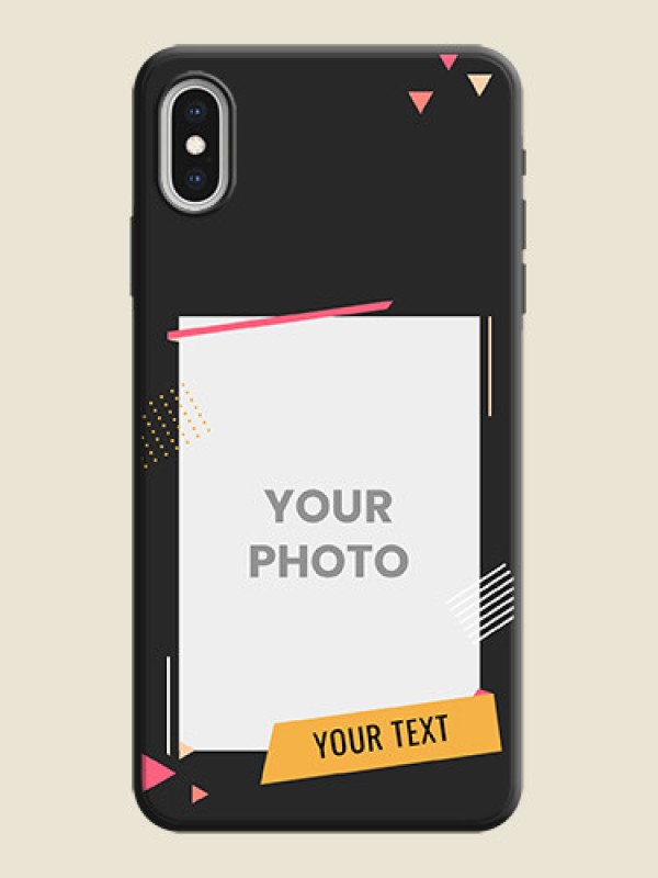 Custom Photo Frame with Triangle Small Dots - Photo on Space Black Soft Matte Back Cover - iPhone XS Max - alternate view