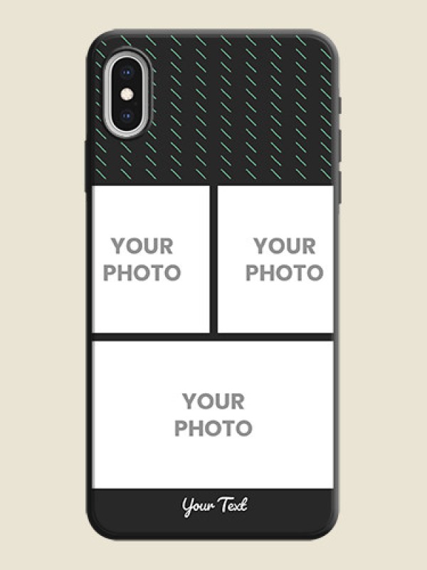 Custom Cross Dotted Pattern with 2 Image Holder  on Personalised Space Black Soft Matte Cases - iPhone XS Max - alternate view