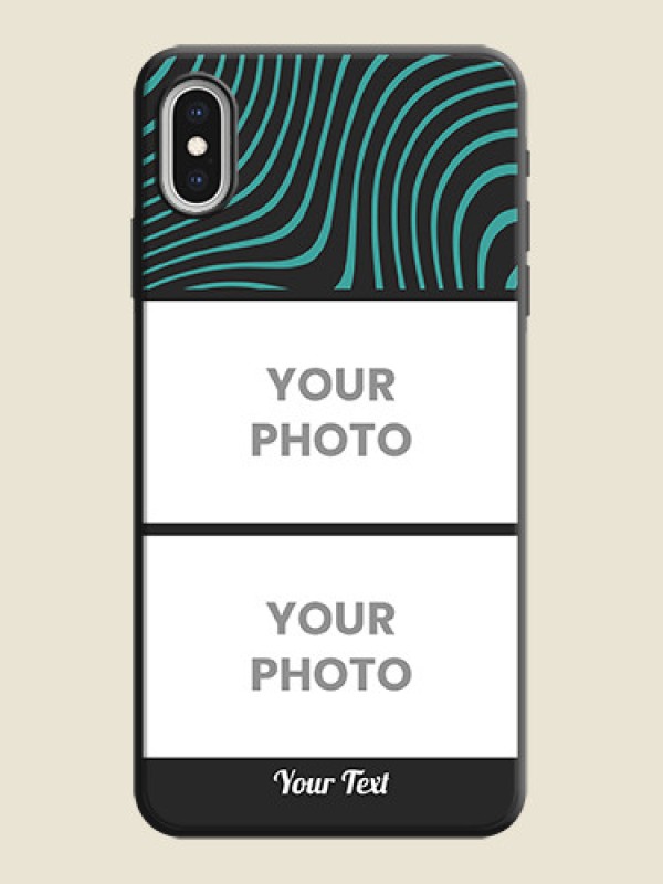 Custom Wave Pattern with 2 Image Holder on Space Black Personalized Soft Matte Phone Covers - iPhone XS Max - alternate view