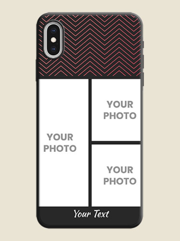Custom Wave Pattern with 3 Image Holder on Space Black Custom Soft Matte Back Cover - iPhone XS Max - alternate view
