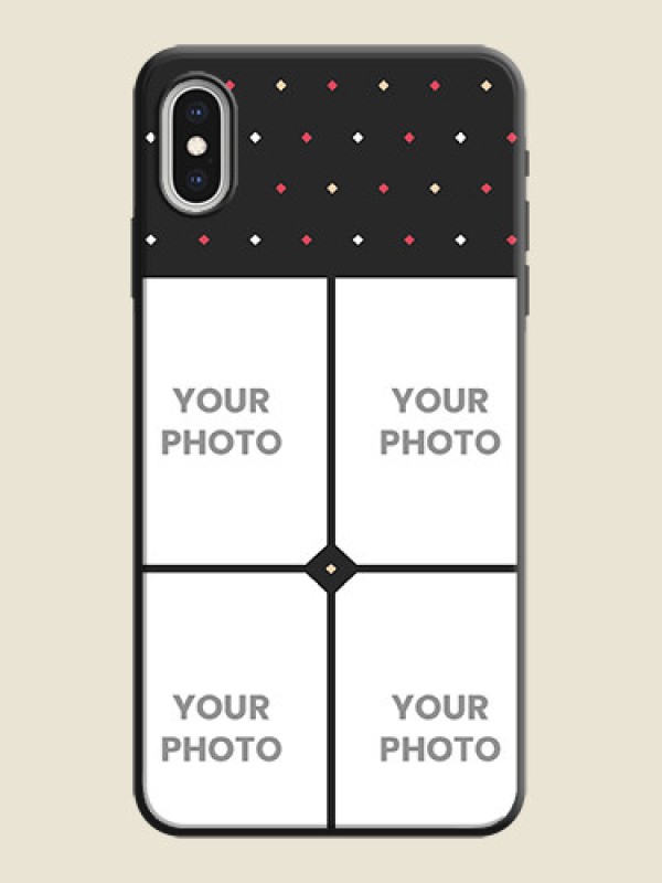 Custom Multicolor Dotted Pattern with 4 Image Holder on Space Black Custom Soft Matte Phone Cases - iPhone XS Max - alternate view