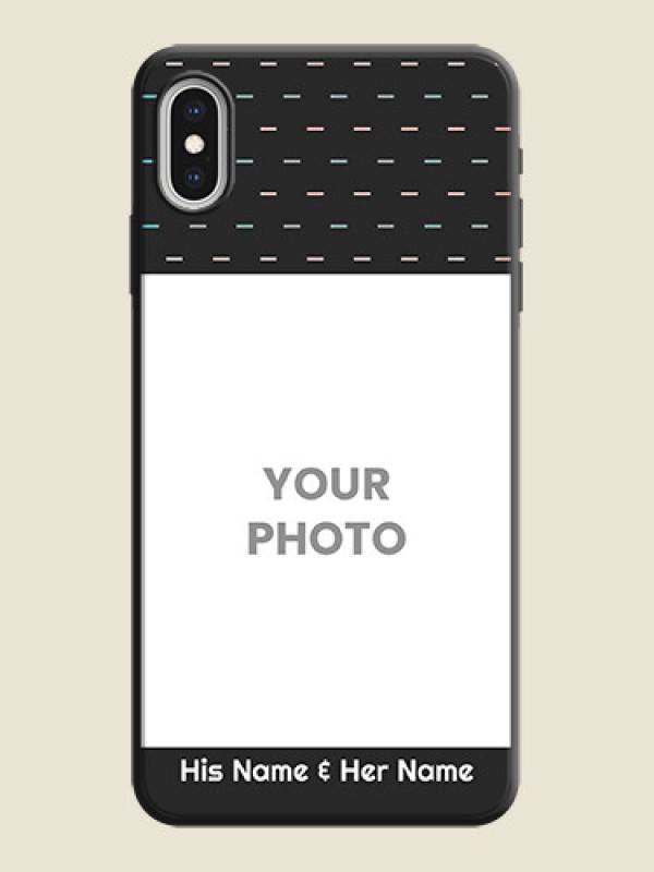 Custom Line Pattern Design with Text on Space Black Custom Soft Matte Phone Back Cover - iPhone XS Max - alternate view