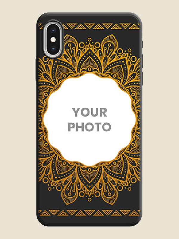 Custom Round Image with Floral Design - Photo on Space Black Soft Matte Mobile Cover - iPhone XS Max - alternate view