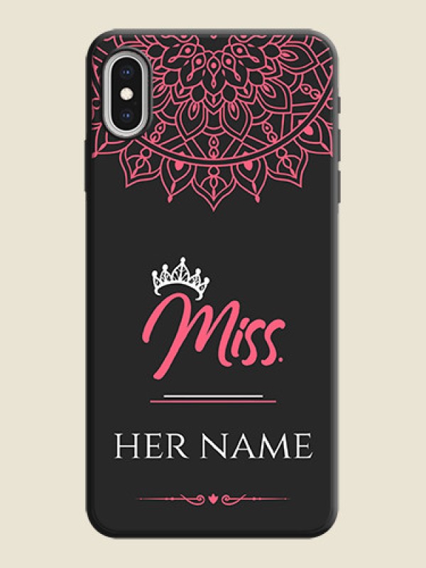 Custom Mrs Name with Floral Design on Space Black Personalized Soft Matte Phone Covers - iPhone XS Max - alternate view