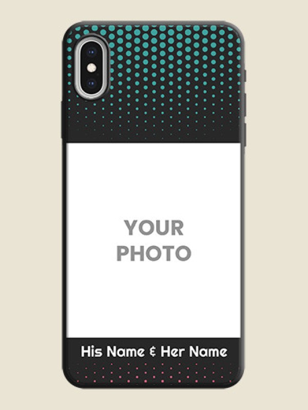 Custom Faded Dots with Grunge Photo Frame and Text on Space Black Custom Soft Matte Phone Cases - iPhone XS Max - alternate view