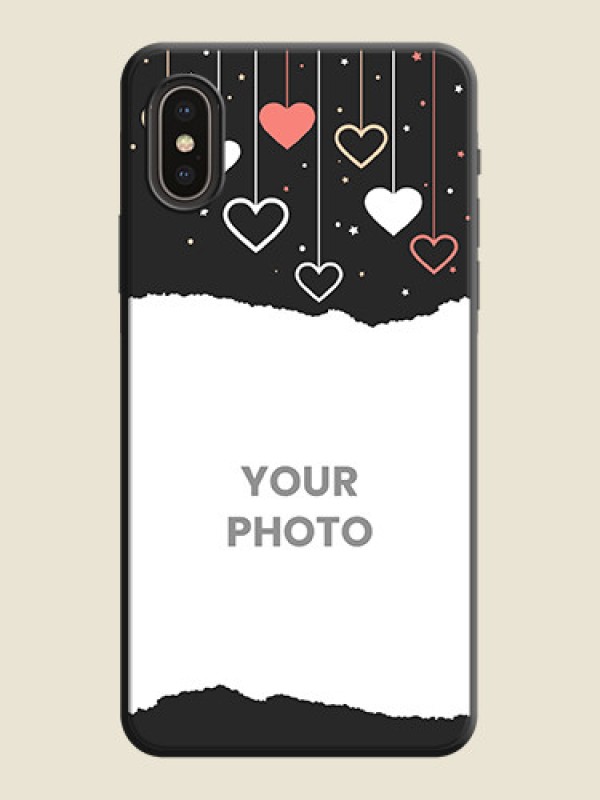 Custom Love Hangings with Splash Wave Picture on Space Black Custom Soft Matte Phone Back Cover - iPhone XS - alternate view