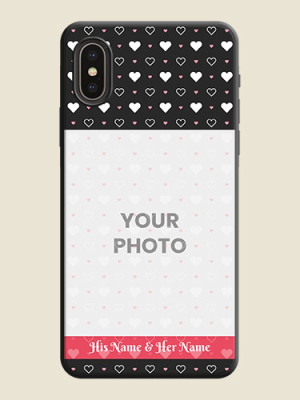 Custom White Color Love Symbols with Text Design - Photo on Space Black Soft Matte Phone Cover - iPhone XS - alternate view