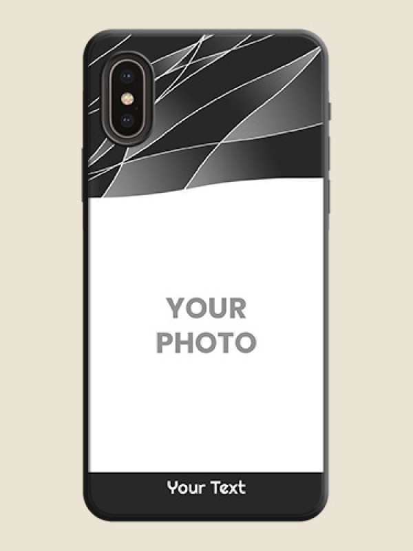 Custom Mixed Wave Lines - Photo on Space Black Soft Matte Mobile Cover - iPhone XS - alternate view