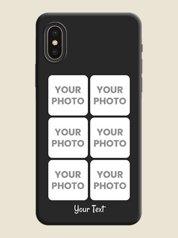 Custom Floral Art with 6 Image Holder - Photo on Space Black Soft Matte Mobile Case - iPhone XS - alternate view