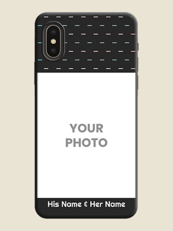 Custom Line Pattern Design with Text on Space Black Custom Soft Matte Phone Back Cover - iPhone XS - alternate view