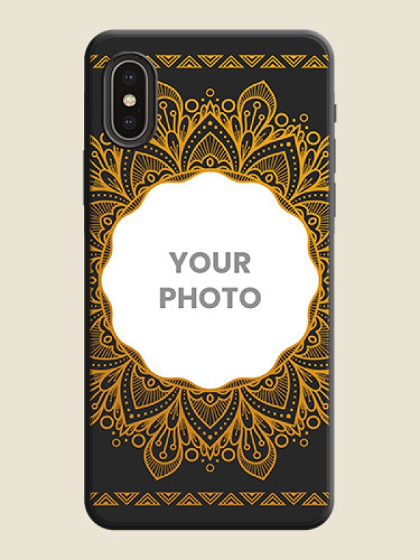 Custom Round Image with Floral Design - Photo on Space Black Soft Matte Mobile Cover - iPhone XS - alternate view