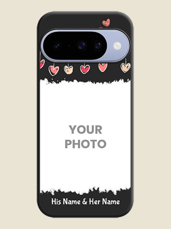 Custom Pink Love Hangings with Name On Space Black Custom Soft Matte Mobile Back Cover - Google Pixel 10 5G - alternate view