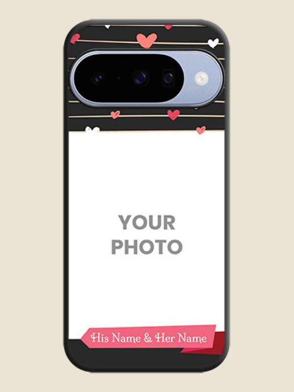 Custom Love Pattern with Name on Pink Ribbon on Photo On Space Black Custom Soft Matte Mobile Back Cover - Google Pixel 10 5G - alternate view