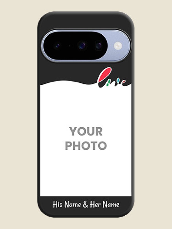 Custom Fall in Love Pattern with Picture on Photo On Space Black Custom Soft Matte Mobile Back Cover - Google Pixel 10 5G - alternate view