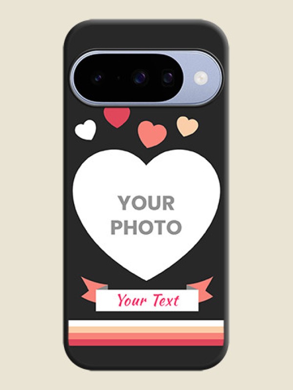 Custom Love Shaped Photo with Colorful Stripes On Space Black Custom Soft Matte Mobile Back Cover - Google Pixel 10 5G - alternate view