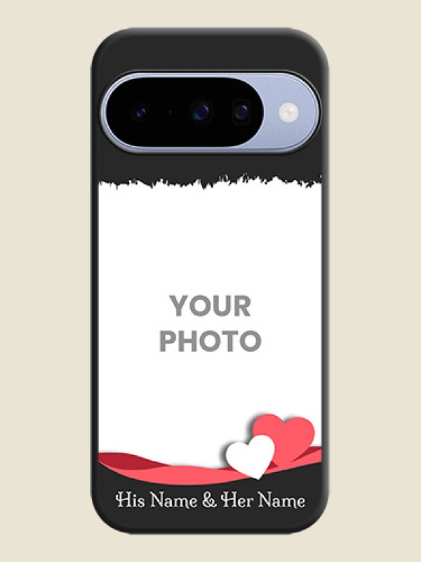 Custom Pin Color Love Shaped Ribbon Design with Text On Space Black Custom Soft Matte Mobile Back Cover - Google Pixel 10 5G - alternate view