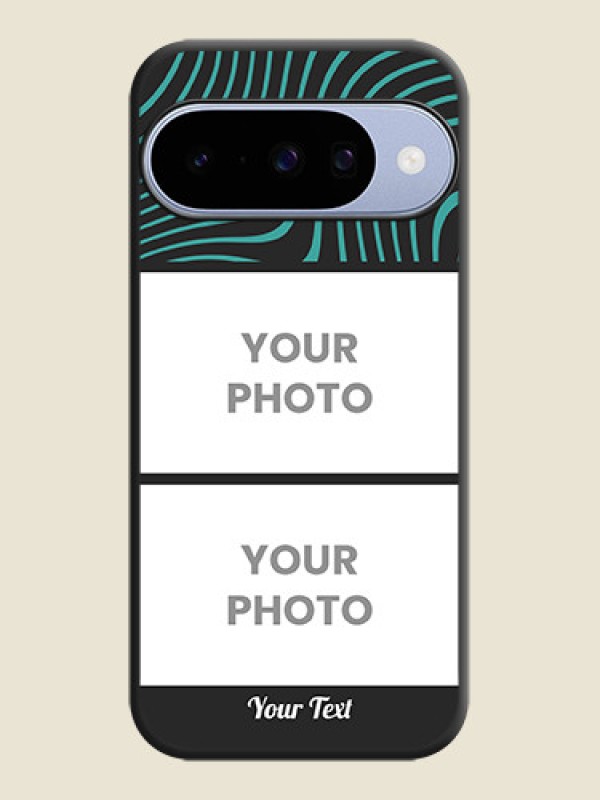 Custom Wave Pattern with 2 Image Holder On Space Black Custom Soft Matte Mobile Back Cover - Google Pixel 10 5G - alternate view