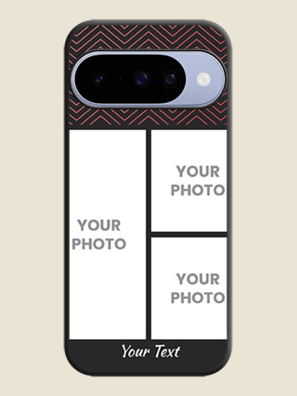 Custom Wave Pattern with 3 Image Holder On Space Black Custom Soft Matte Mobile Back Cover - Google Pixel 10 5G - alternate view