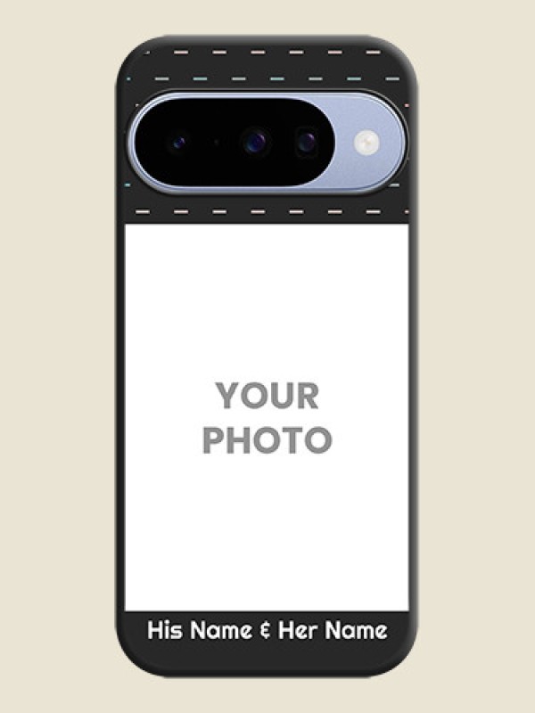 Custom Line Pattern Design with Text On Space Black Custom Soft Matte Mobile Back Cover - Google Pixel 10 5G - alternate view