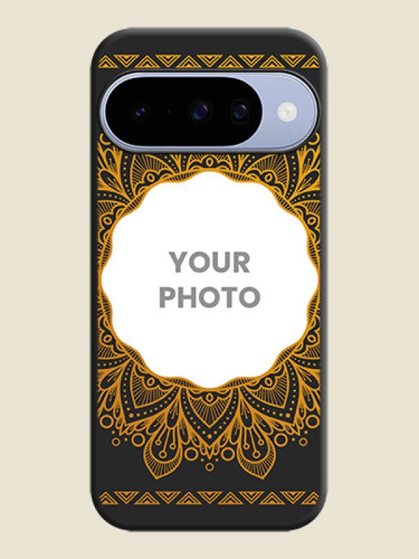 Custom Round Image with Floral Design On Space Black Custom Soft Matte Mobile Back Cover - Google Pixel 10 5G - alternate view